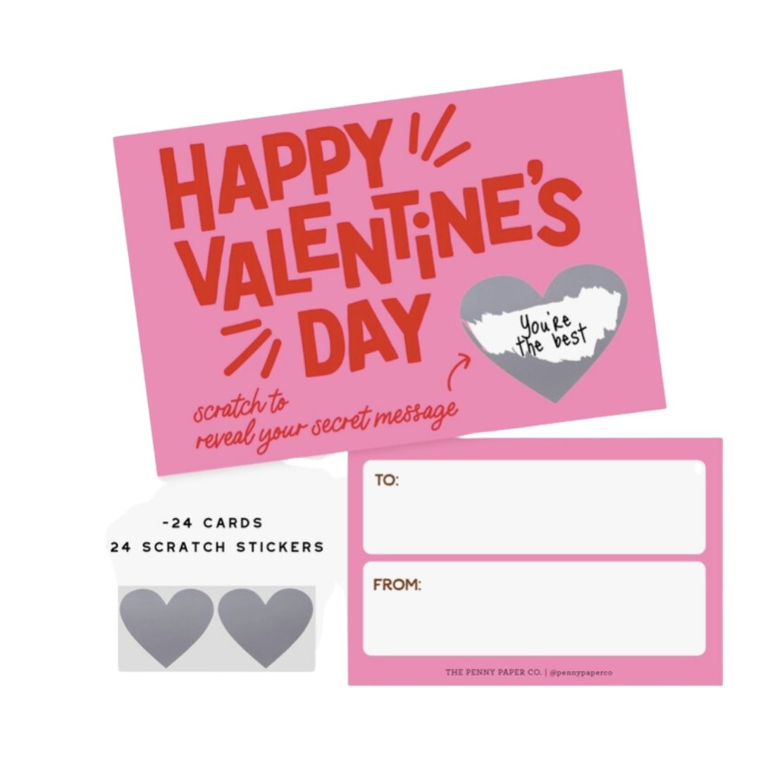 Happy Valentine&#39;s Day Scratch Off Card Set