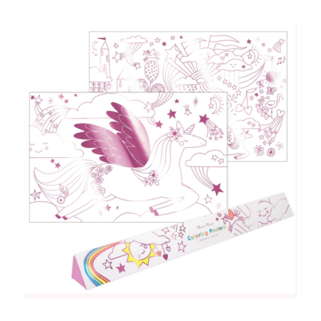 Magical Unicorn Coloring Poster Set