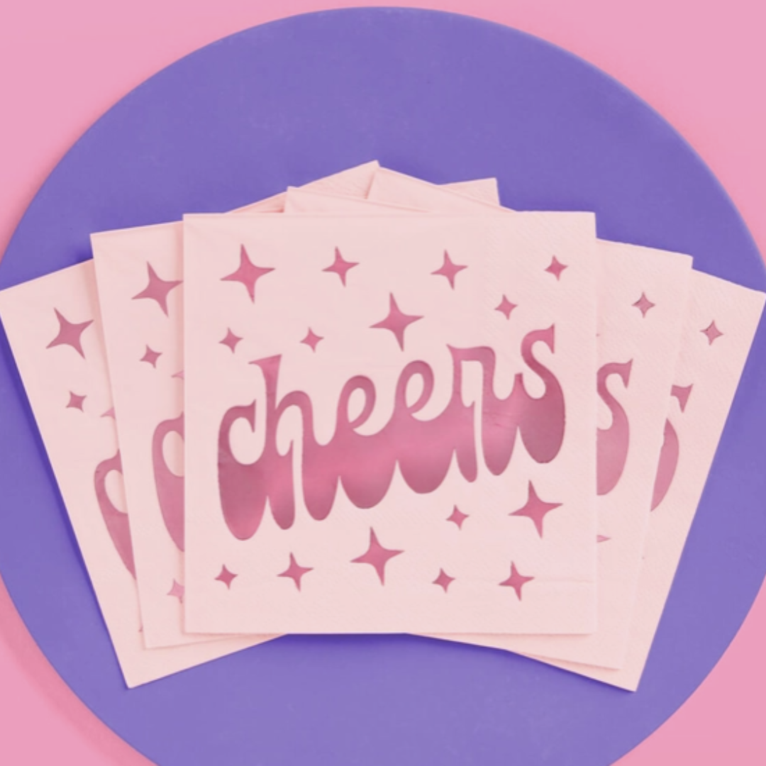 Pink Disco Cheers! Cocktail Napkins
