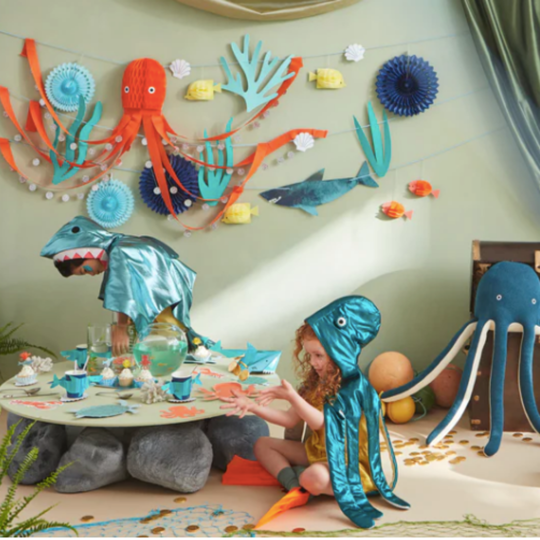 Under the top sea party decorations