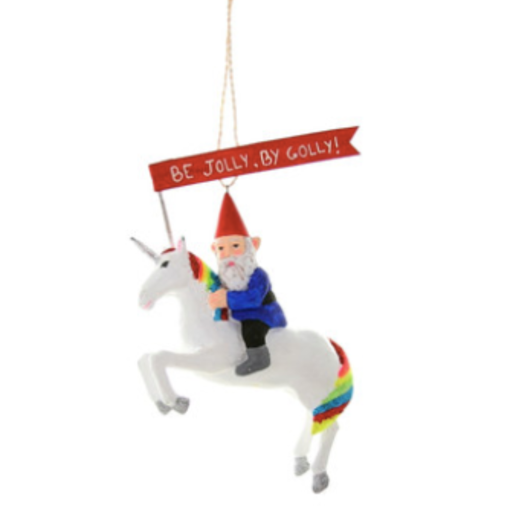 Be Jolly, By Golly Christmas Gnome Ornament
