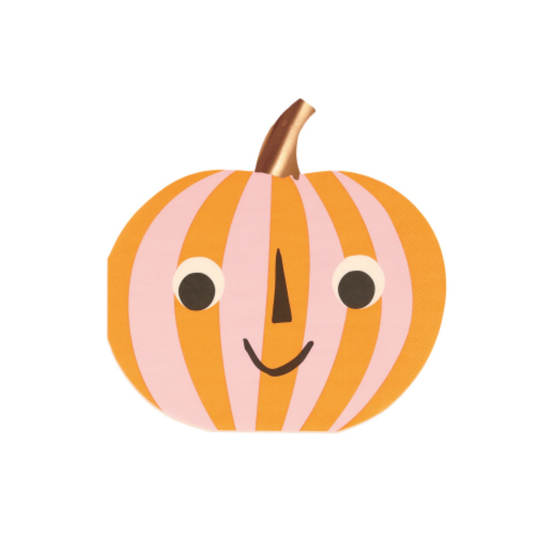 Smiley Stripe Pumpkin Napkin