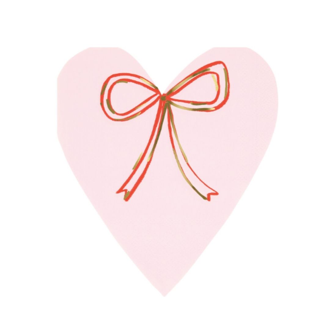 Heart with Fancy Bow Party Napkins
