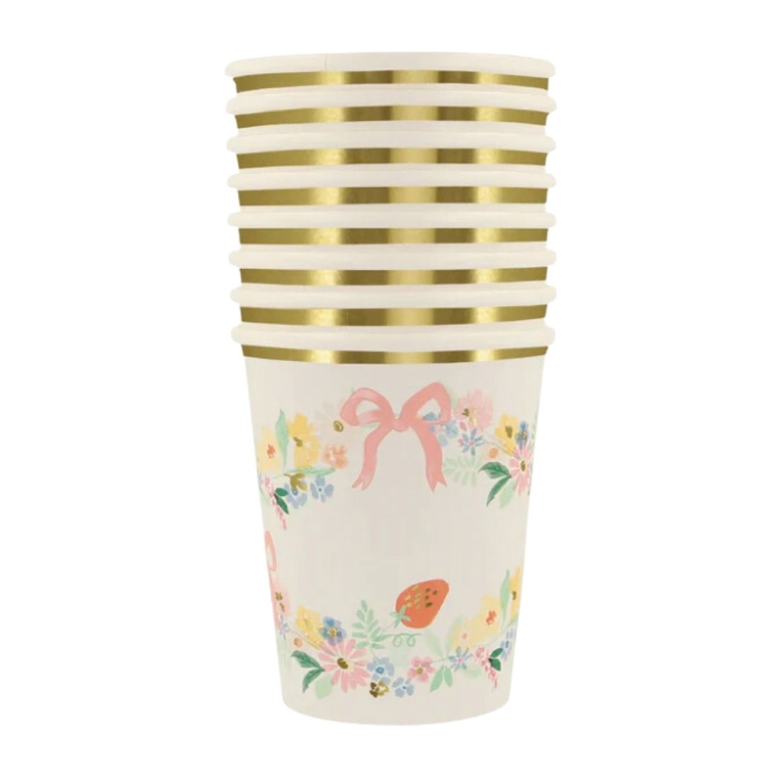 Elegant Spring Paper Party Cups
