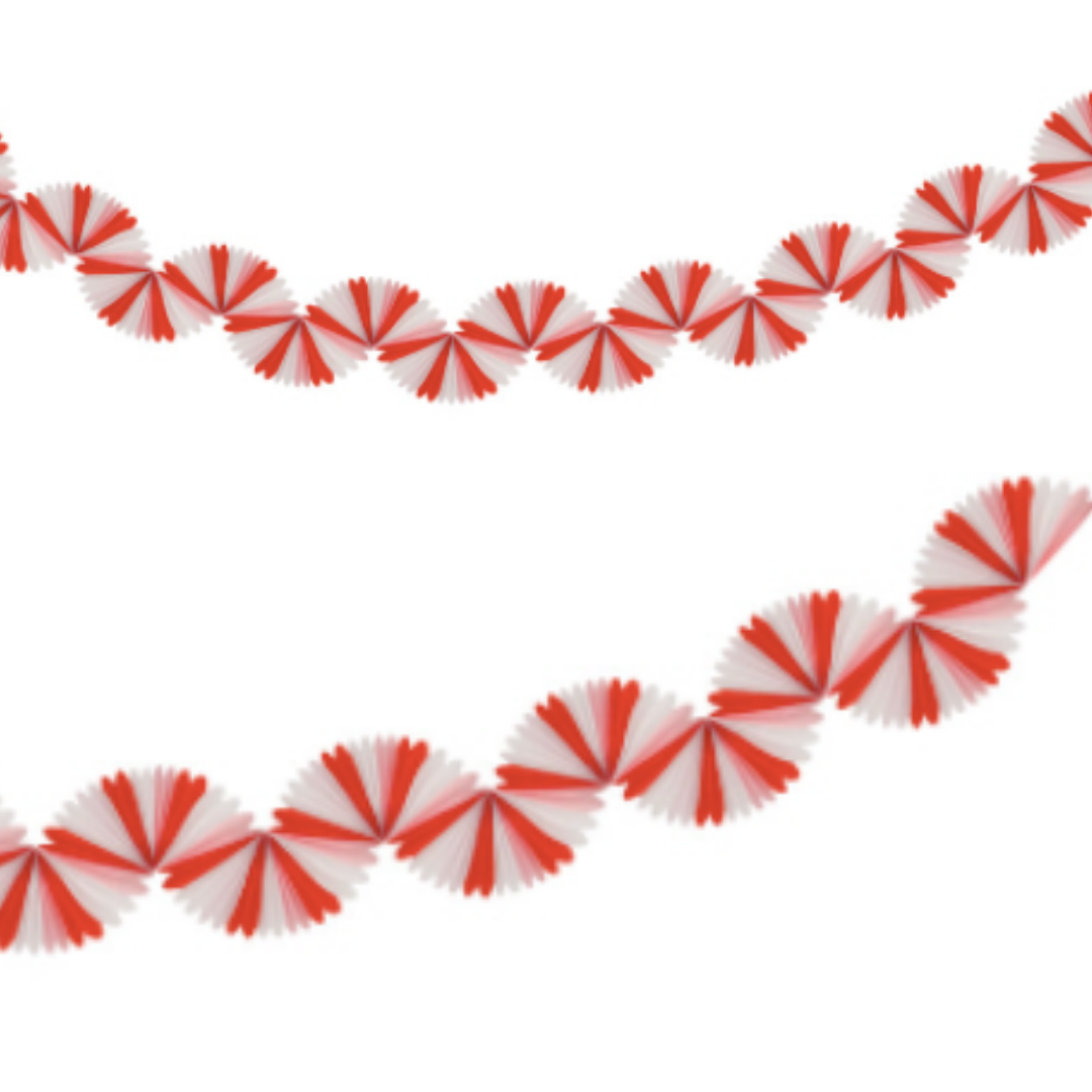 Red &amp; Pink Candy Stripe Honeycomb Garland