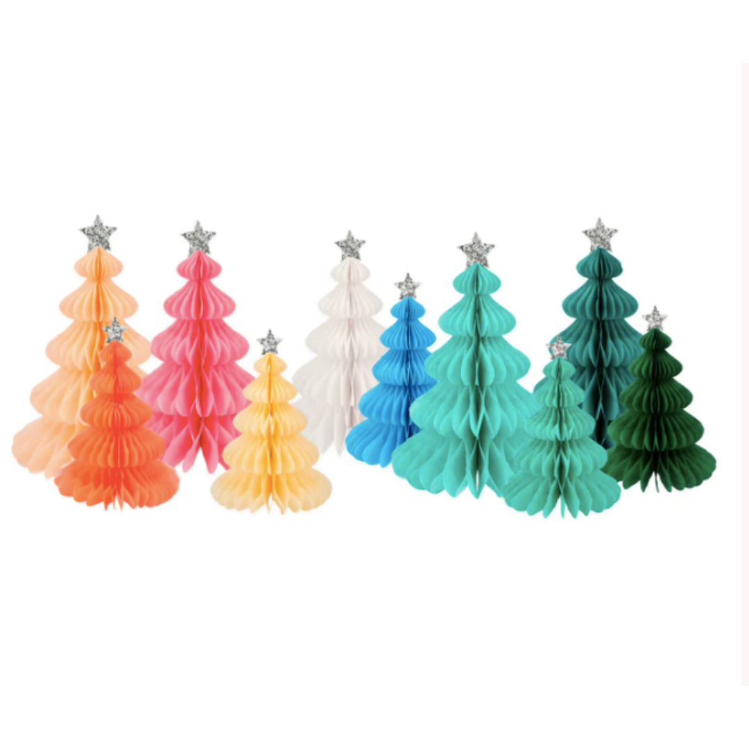 Rainbow Honeycomb Christmas Tree Decorations