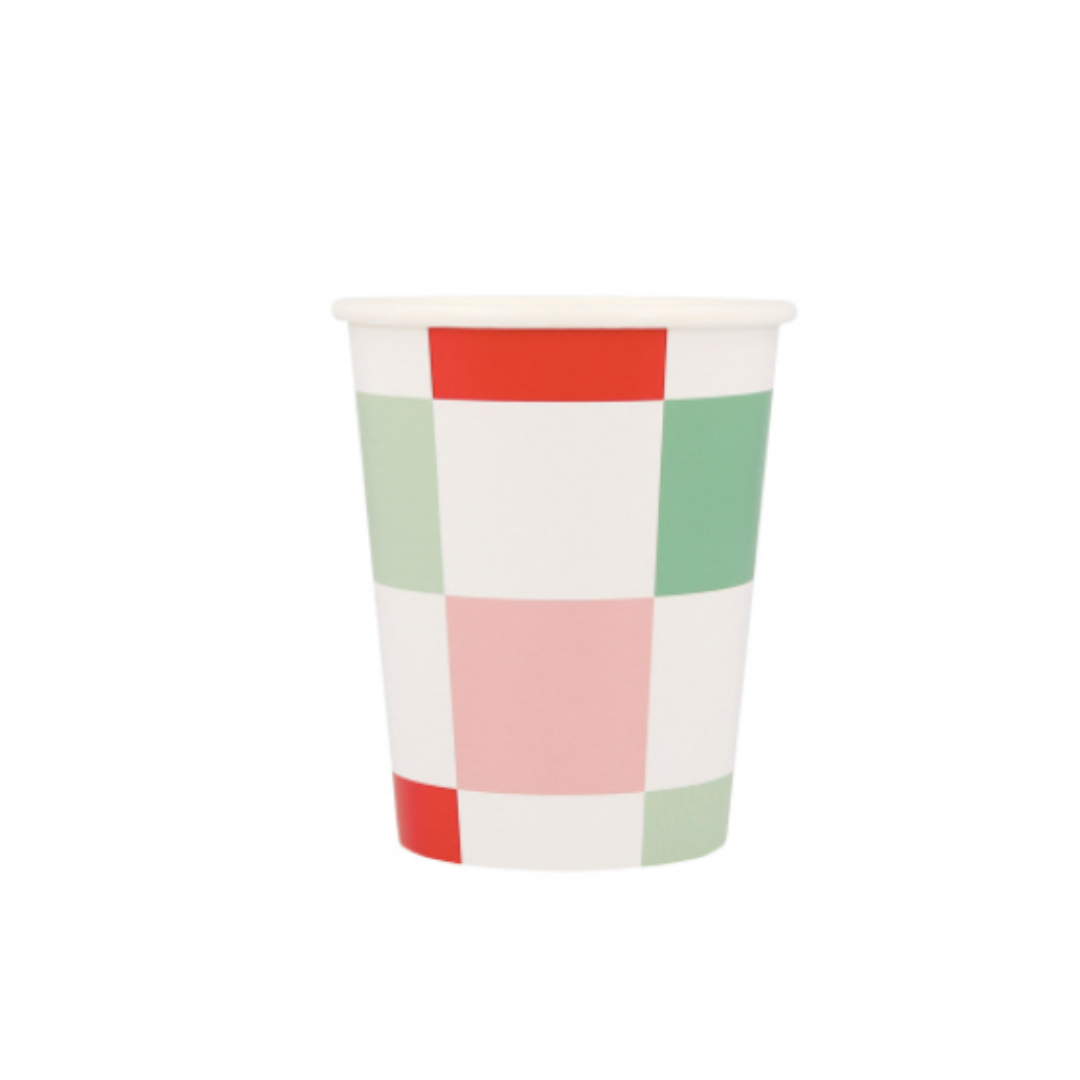 Merry Checkers Party Cups