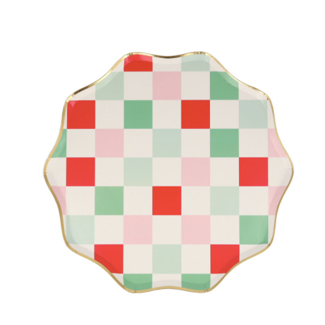 Merry Checkers Party Plates