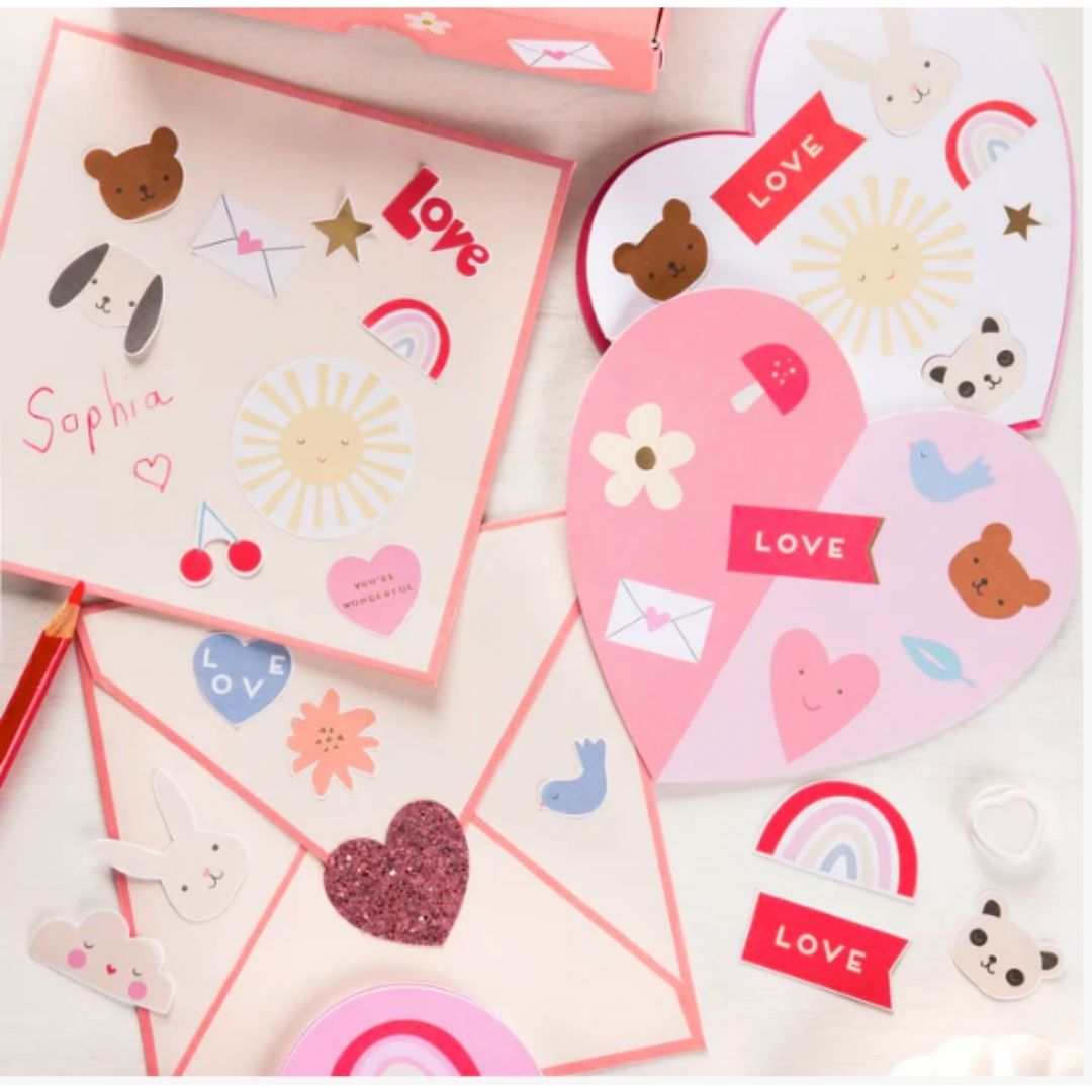 Heart Concertina Valentine Cards &amp; Stickers