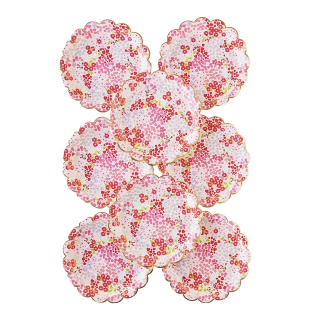 Ditzy Heart &amp; Florals Party Plate