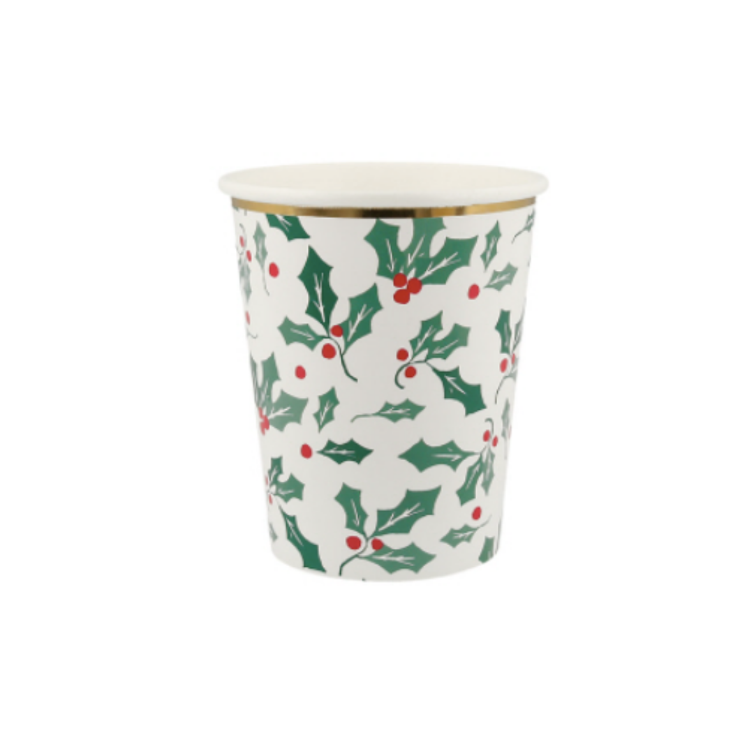 Holly Pattern Party Cups