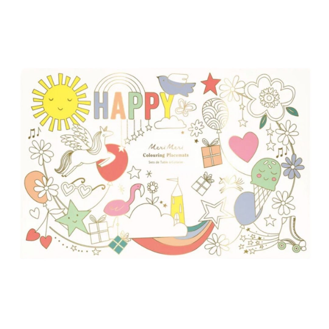 Happy Love Icons Coloring Placemats