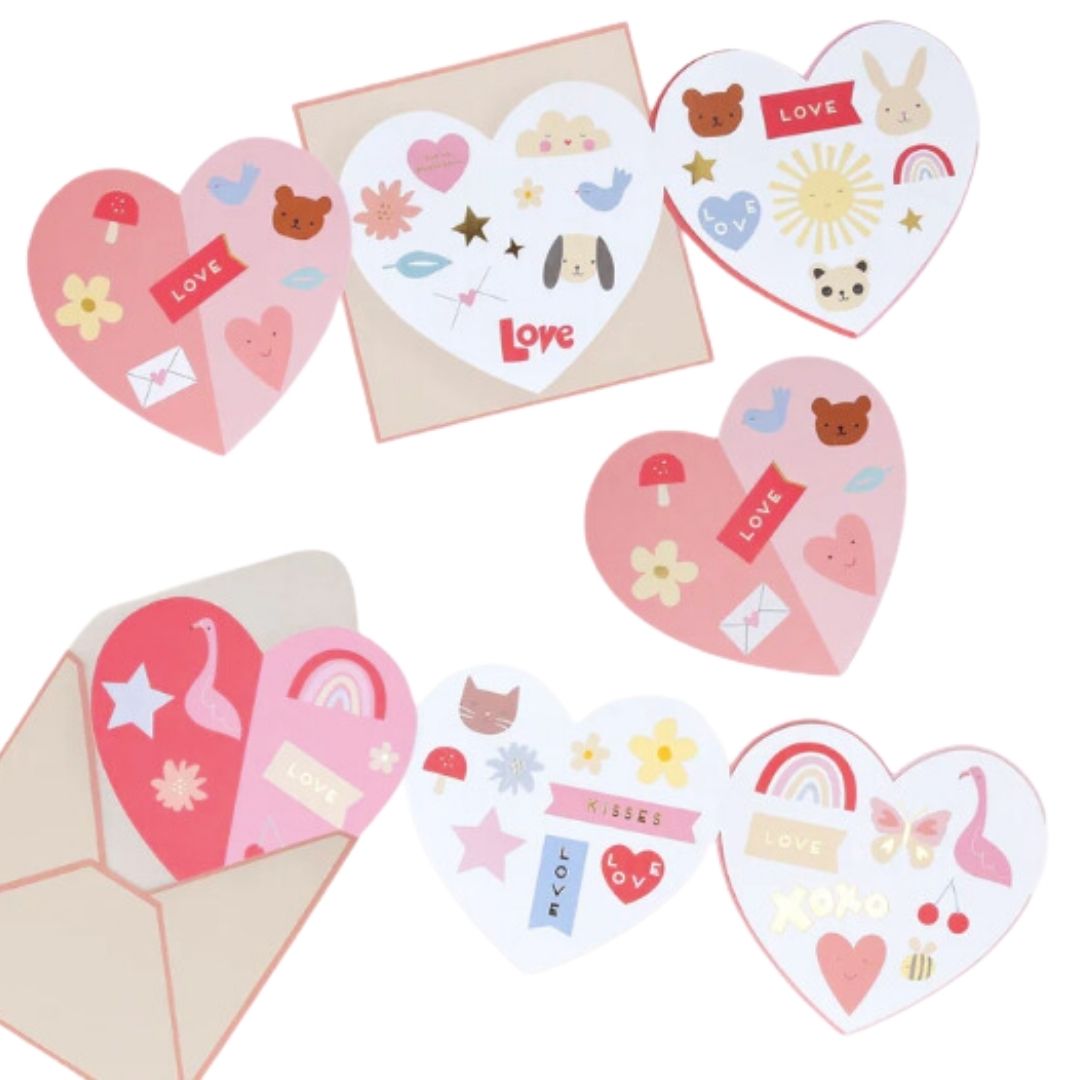 Heart Concertina Valentine Cards &amp; Stickers