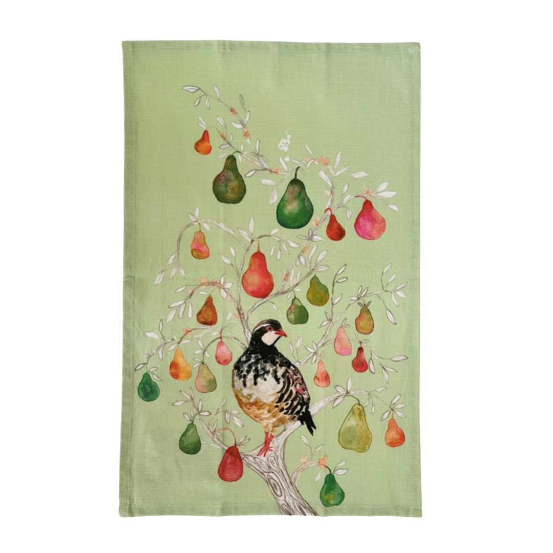 And a Partridge in a Pear Tree Christmas Dishtowel
