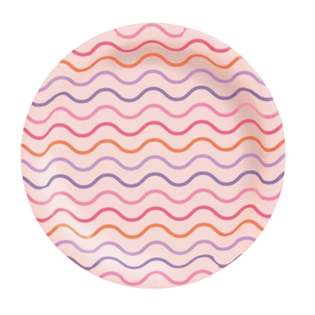 Wavy Pink Party Plates