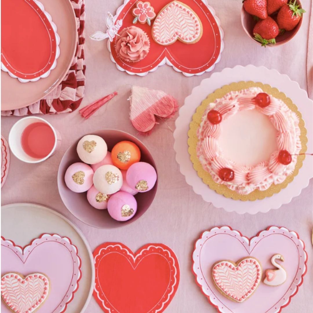 Heart Pattern Small Party Plates