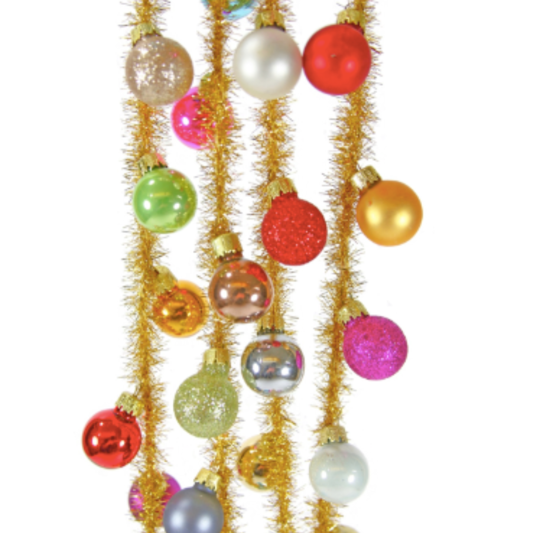Merry &amp; Bright Tinsel with Mini Ornament Garland