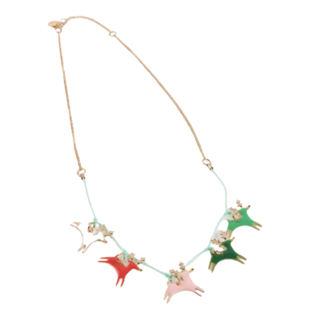 Holly Jolly Reindeer Necklace