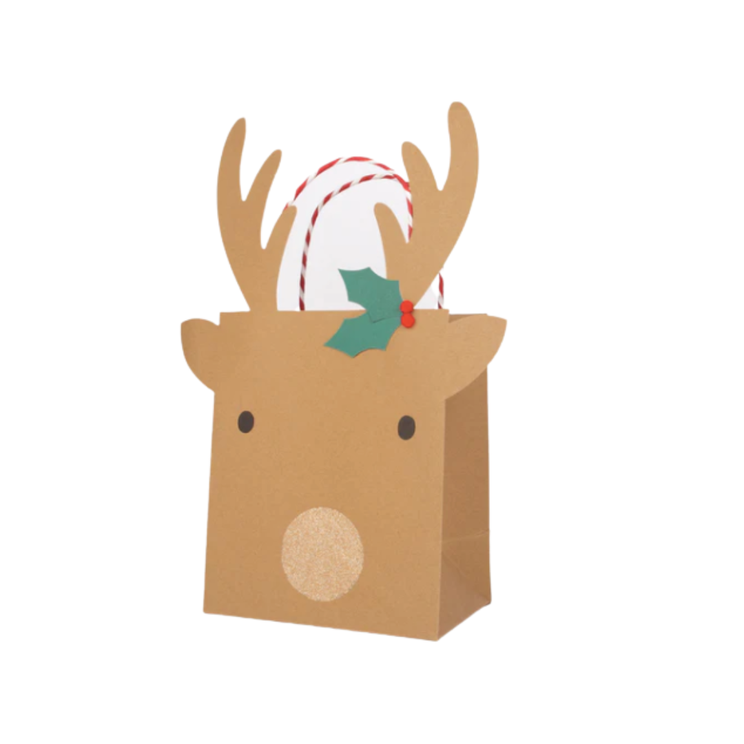 Holiday Reindeer Gift Bag Set
