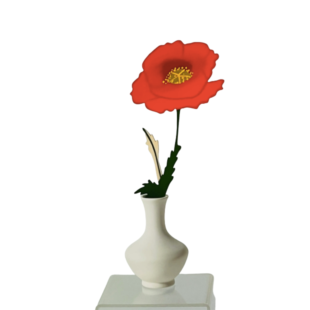 Forever Flower --- Handpainted Red Poppy