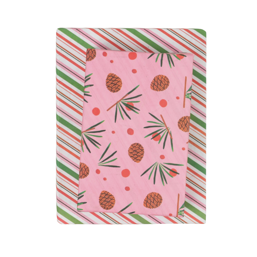 Pinecones in Pink Christmas Double Sided Wrapping Paper