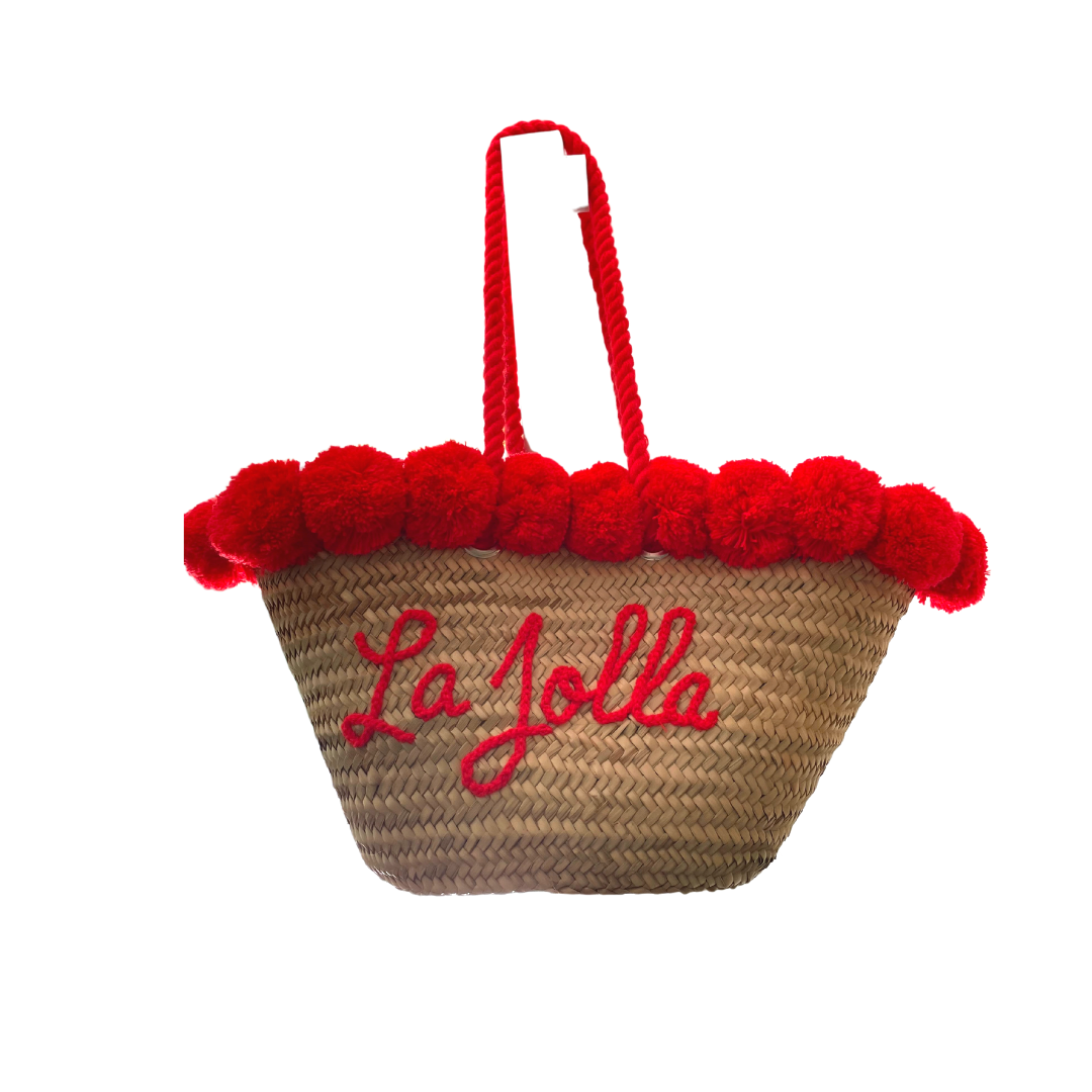 La Jolla Beach Basket Tote Bag