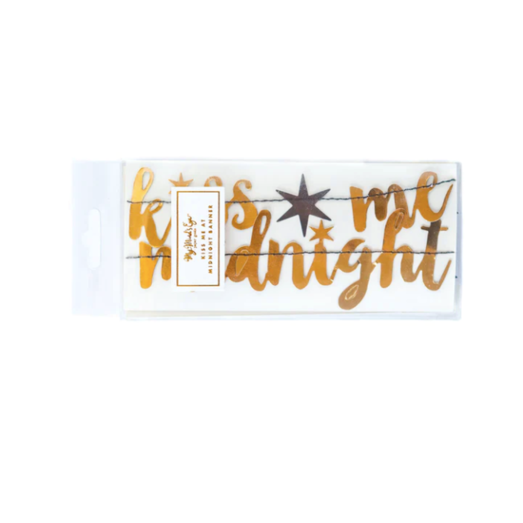 Kiss Me at Midnight New Year Party Banner