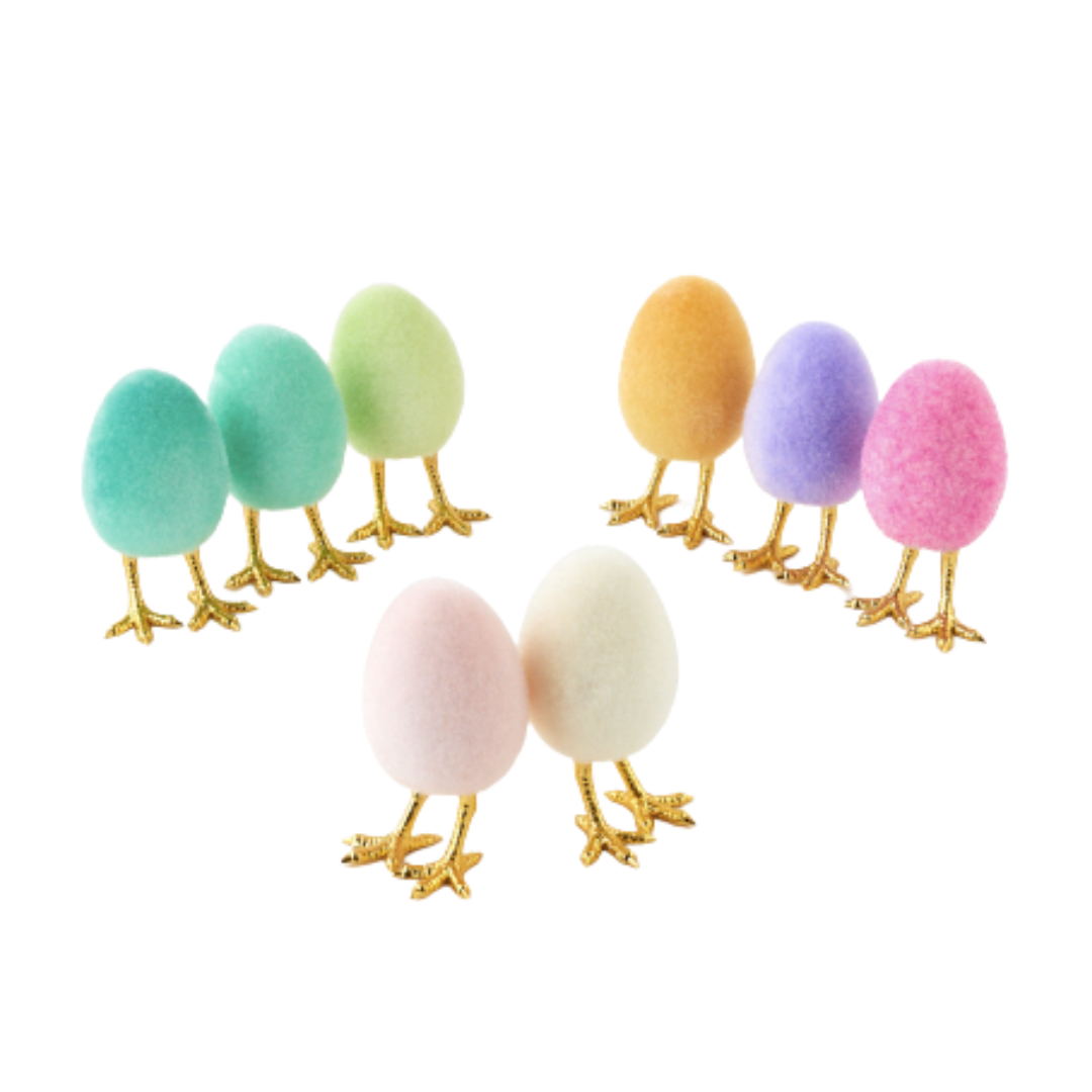 Pastel Easter Eggs with Golden Feet