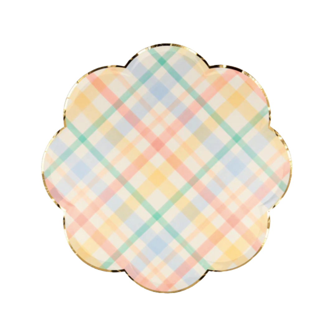 Spring Pastel Plaid Party Plate