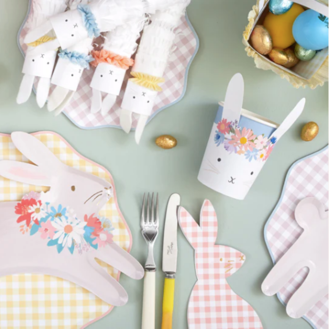 Gingham Easter Bunny Party Napkins
