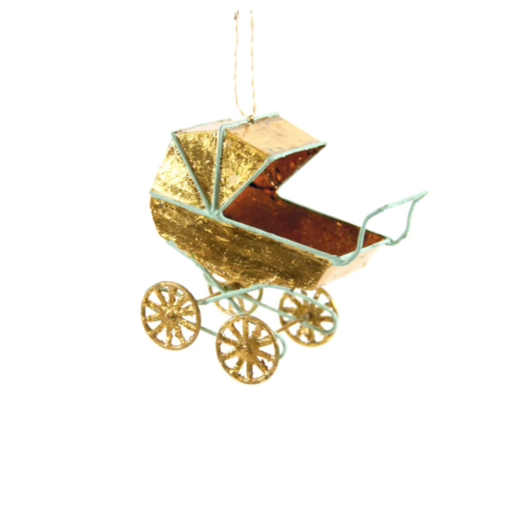 Golden Child Baby Carriage Christmas Ornament