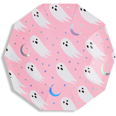 Pretty in Pink Ghost Paper Party Plates