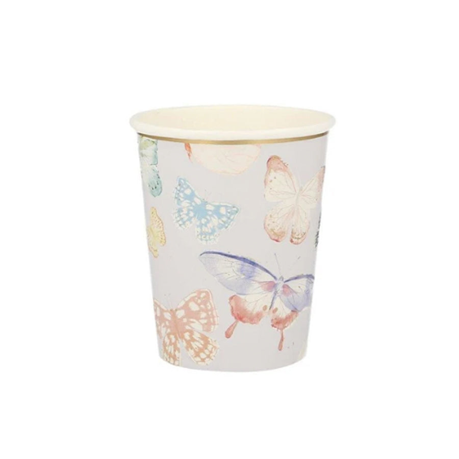 Gold Foil Butterfly Party Cups