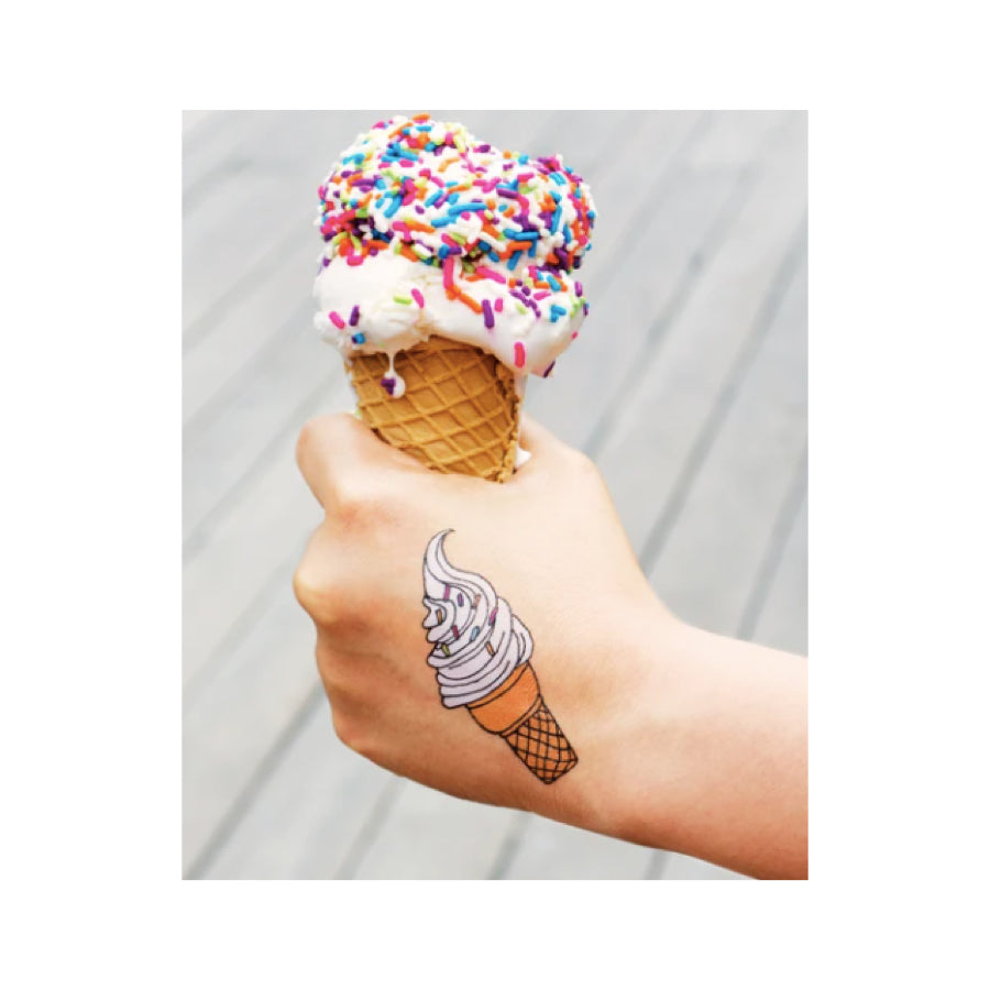 Soft Serve Ice Cream Cone Tattoo Pair